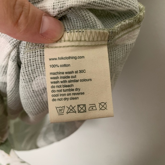 NWT Men’s Folk Monstera Print Cotton Green/White Kingston Shirt SZ M - Picture 5 of 6